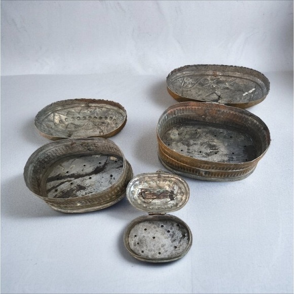 Vintage Set Of 3 Turkish Copper Hand Hammered Trinket Box Set Hinged Metal - Picture 6 of 9